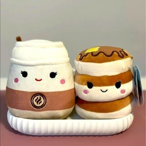 LOT OF 2- 5” Inch Rayen Pancake & 5” Renne Latte Squishmallows BNWT Squishmallow
